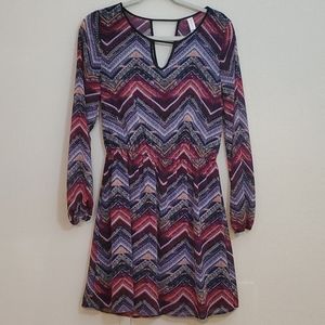 Long Sleeves Multi-colored Dress